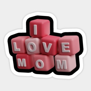 I love You Mom 3D Sticker